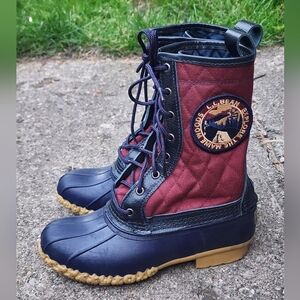 L.L. Bean Navy and Burgundy Duck Boots